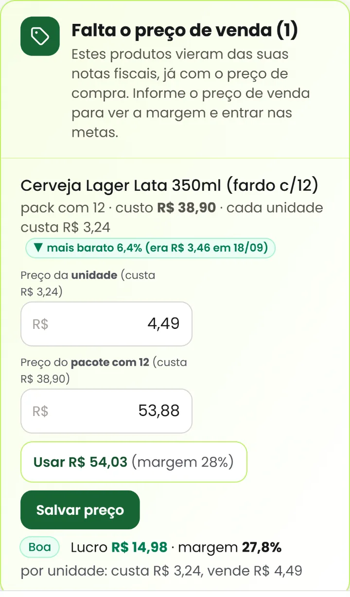 Aviso de preço